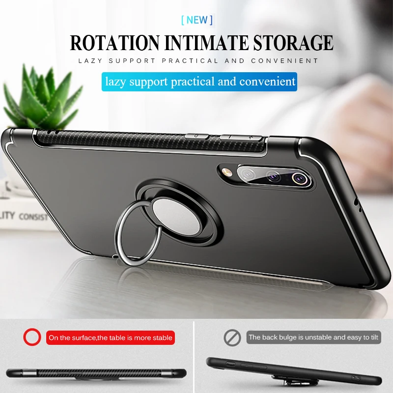 Finger Ring Stand Car Holder Case for Xiaomi Redmi Note 7 5 4X mi A1 A2 mix 2s 8 9 SE Back Cover Silicone |
