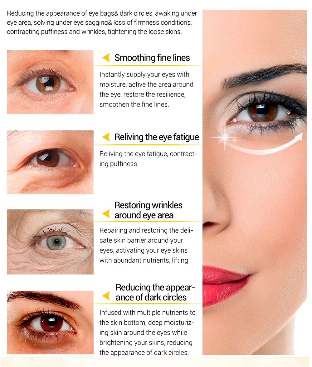 

Images Gold Anti-wrinkle Eye Cream Essence Moisturizes Dark Circles Anti-puffiness Anti-aging Lifting Treatment Eye Skin Care