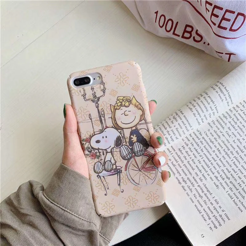 MORINBOiPhone6 ​​/ 6p / 7/8 PLUS cute cartoon Charlie and Snoopy X XR XS MAX mobile phone case anti-fall |
