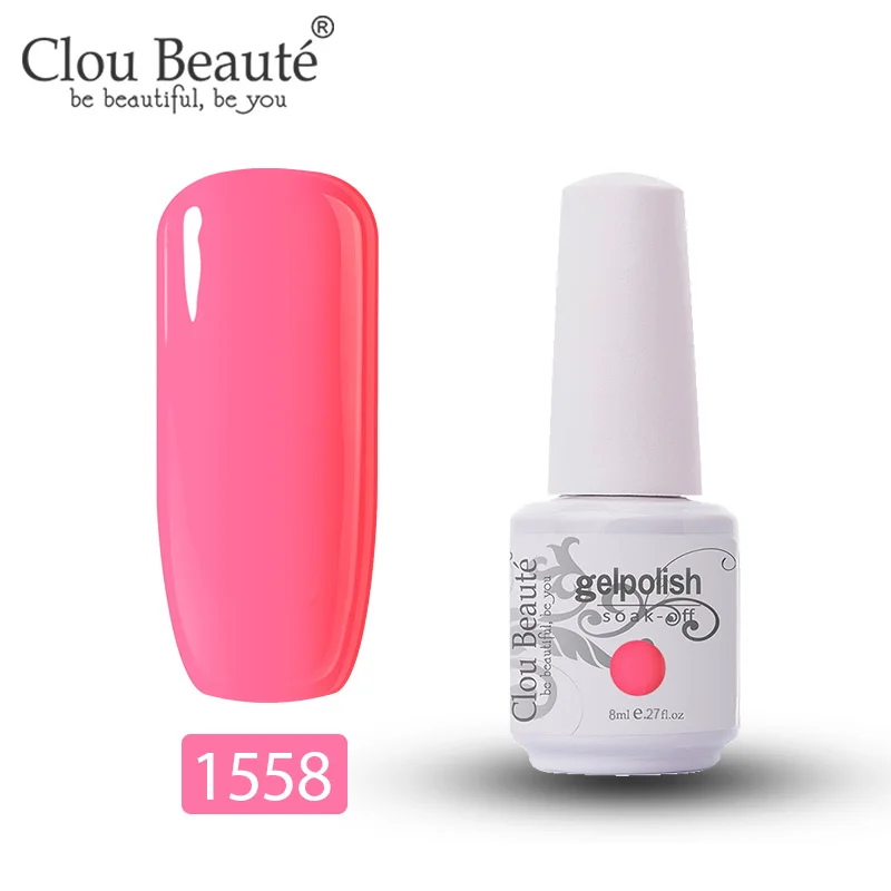 Гель-лак для ногтей Clou Beaute, лак для ногтей, набор для маникюра, Ультрафиолетовый полуперманентный Гель-лак, 85 цветов, Гель-лак для ногтей, 8 мл - Цвет: 1558
