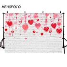 Фон для фотосъемки с изображением милой пары РОЗОВОГО СЕРДЦА кирпичный фон для стены студийная фотобудка День Святого Валентина праздник