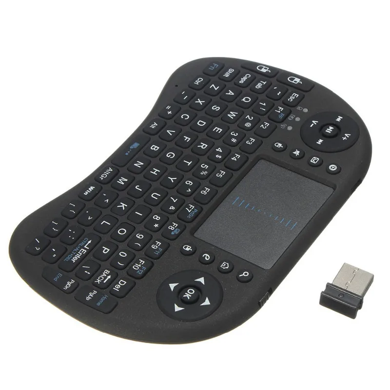 Мини i8 Беспроводная Клавиатура 2,4 ГГц английские русские буквы Air mouse пульт дистанционного управления тачпад для Android tv Box ноутбук планшет ПК