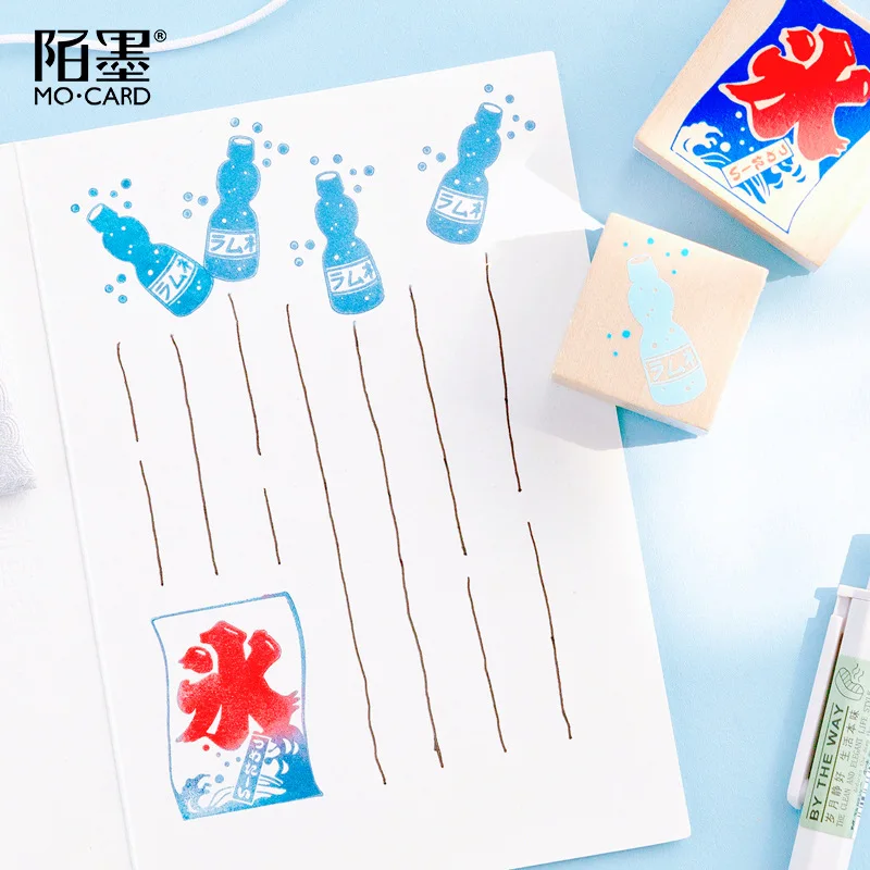 

Vintage stamp Japanese style Daily life pattern DIY wooden rubber stamps for scrapbooking stationery scrapbooking standard stamp