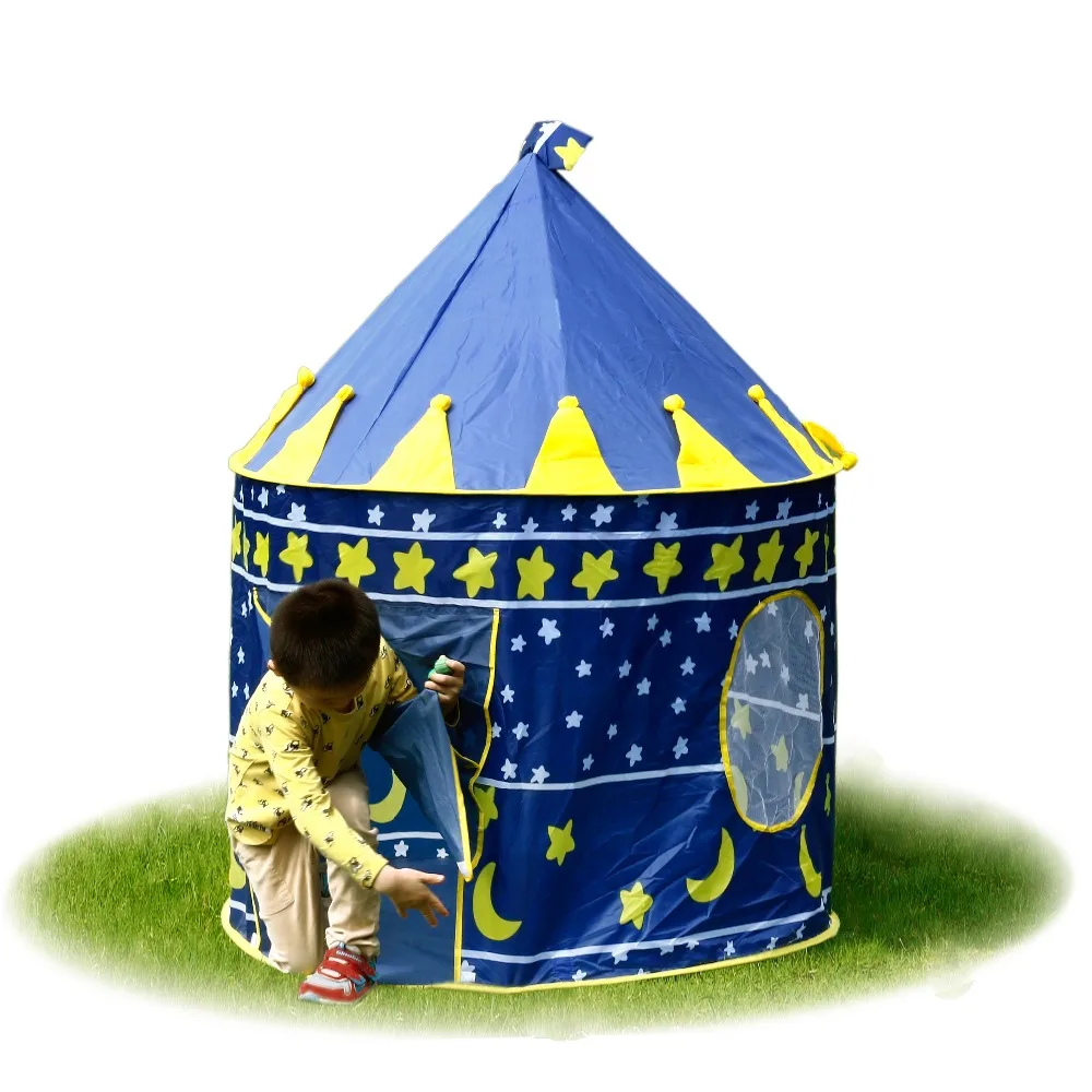Голубой/розовый игровой тент, портативный складной тент Tipi Prince, складной тент, детский замок для мальчиков, игровой домик, детские подарки, уличная игрушечная палатка