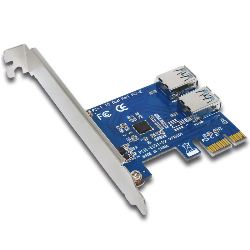 

Новая карта расширения PCIE PCI с 2 портами USB 3,0, адаптер концентратора, переходные карты для майнинга биткойнов, устройства для майнинга Antminer