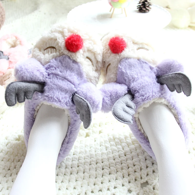 Warm Winter Slippers For Women Ladies Cute Elk Loves Couple Comfortable Shoes Indoor Non-slip Fur Slipper | Обувь