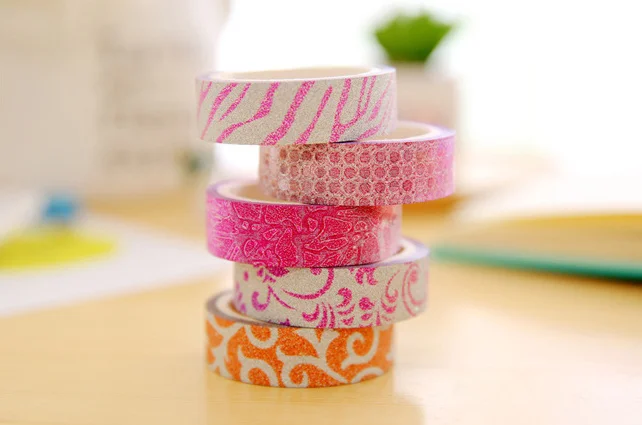 10 шт. декоративная Васи-лента с золотыми блестками | Канцтовары для офиса и дома