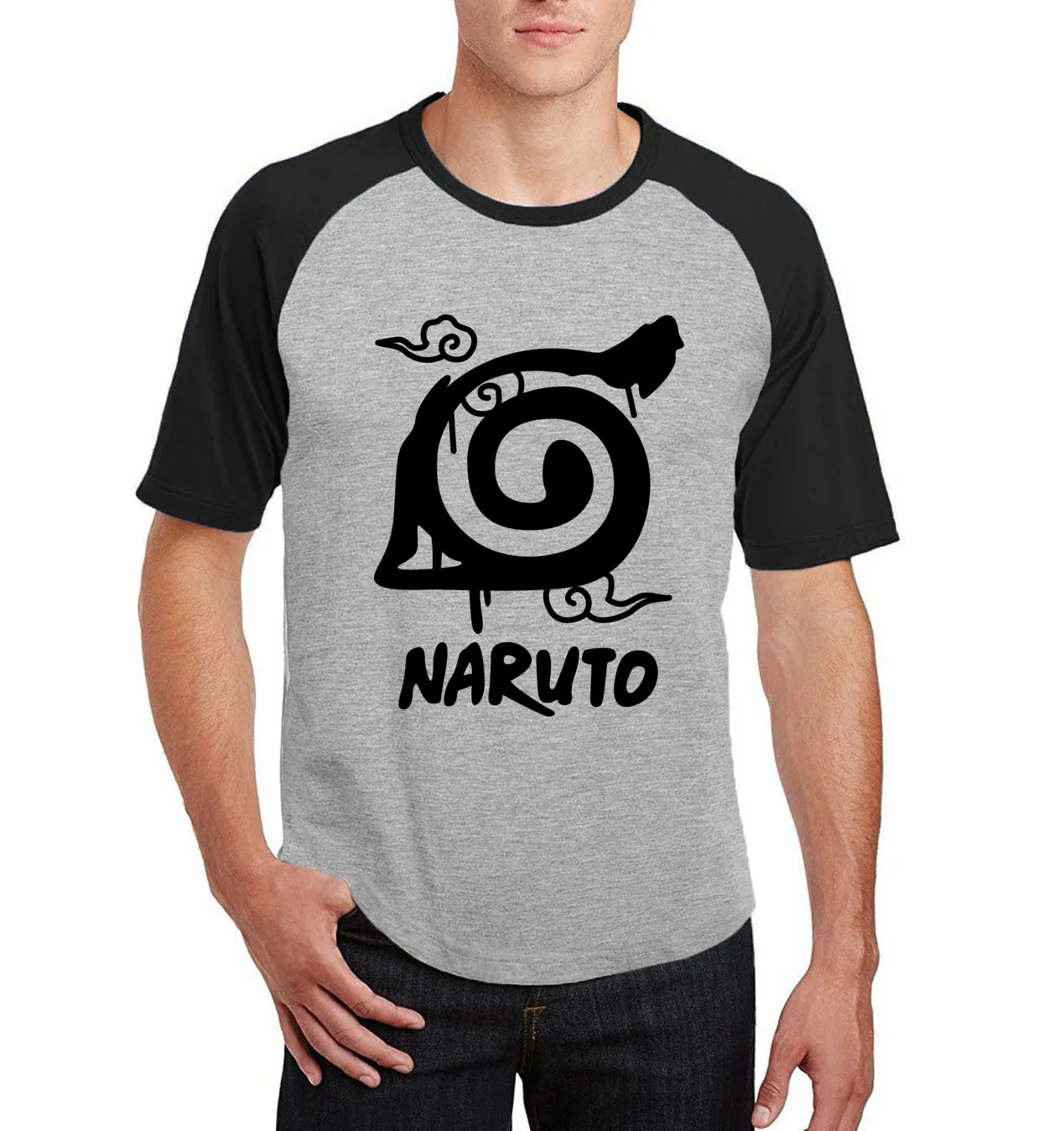 Аниме Uzumaki Naruto футболки с коротким рукавом для мужчин 2020 Лето Забавный konoha принт