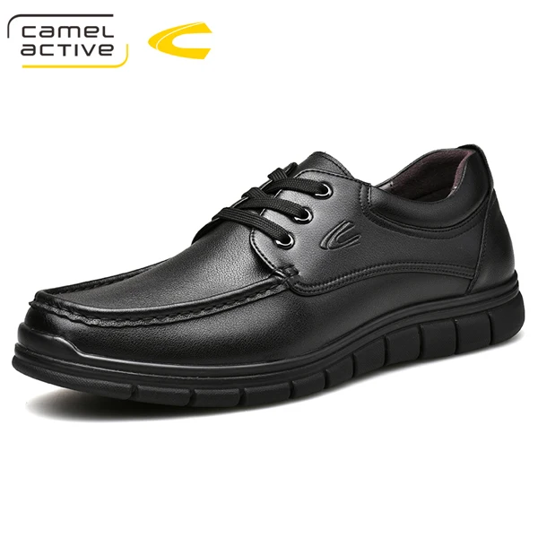 Camel Active новые домашние тапочки из натуральной кожи, круглый носок Для мужчин модельные туфли в деловом стиле; свадебные туфли на шнуровке; обувь в деловом стиле; для мужчин на весну-осень - Цвет: Черный