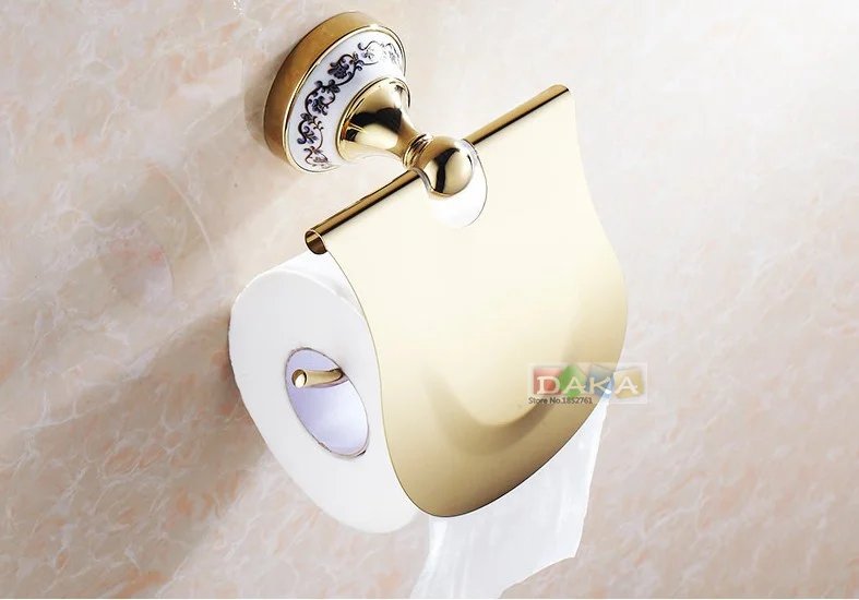 2016 аксессуары для ванной комнаты, Роскошная золотая отделка, креативный керамический держатель для рулона, держатель для туалетной бумаги, ... от AliExpress WW