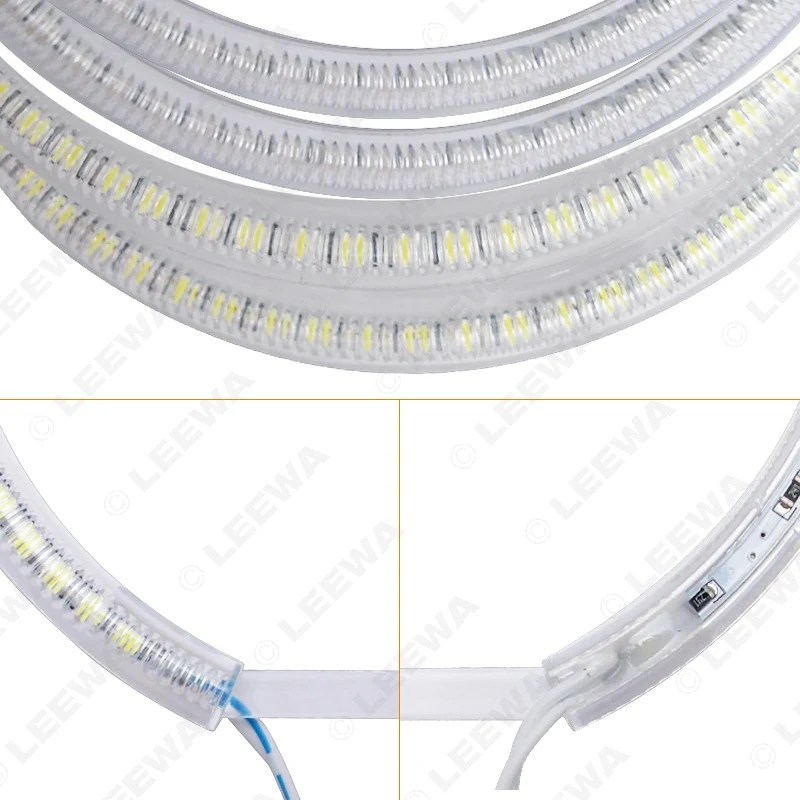 LEEWA 2x100мм 2x131мм автомобильный SMD LED Halo кольца ангельские глазки DRL фара для Ford Focus 08 +