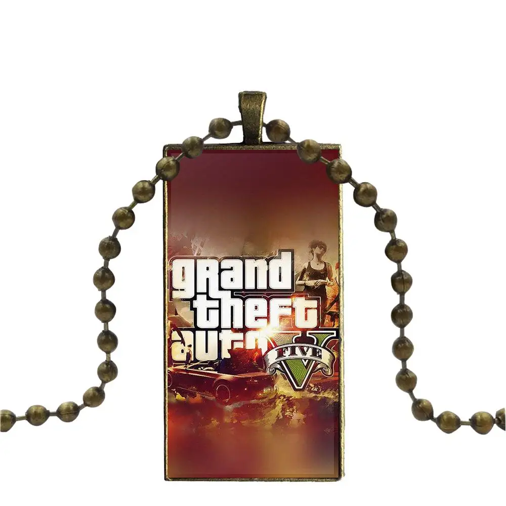 Grand Theft Auto Gta Логотип для унисекс Подарочная бижутерия со стеклянными кабошонами