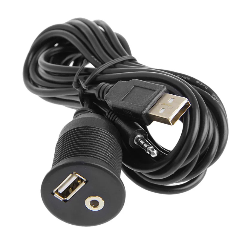 1 м/2 м автомобильное крепление для приборной панели 3 5 мм USB 2 0 AUX удлинитель