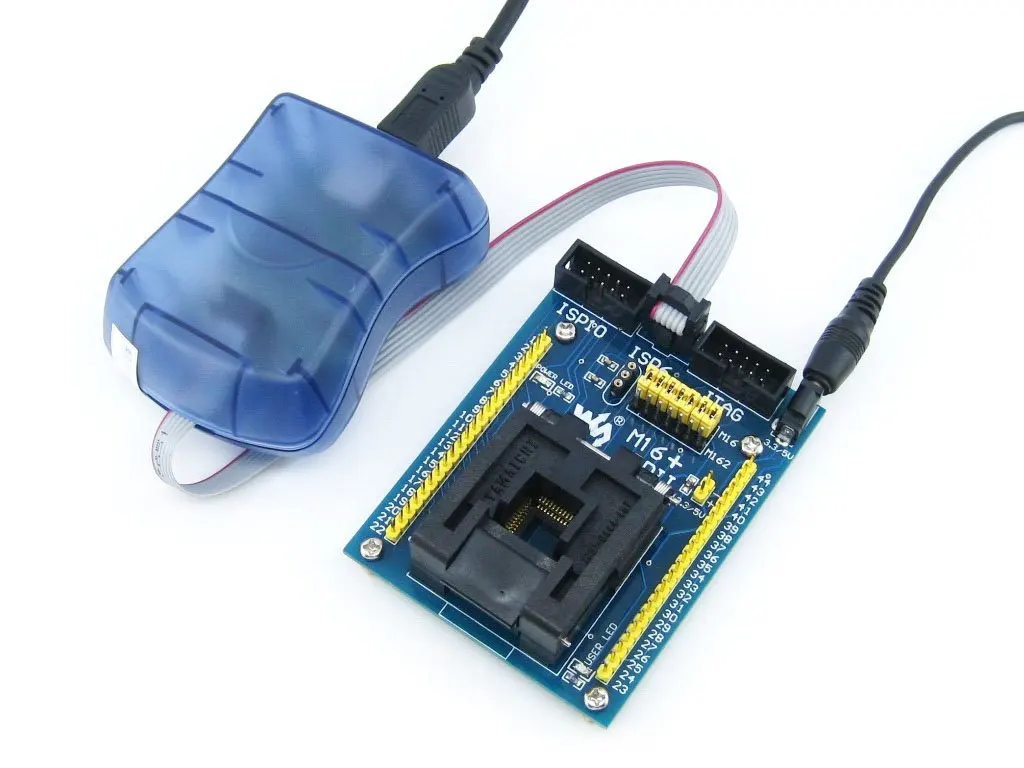 Адаптер программирования M16 + ADPII ATmega16 ATmega32 TQFP44 AVR тестовая розетка | Компьютеры и