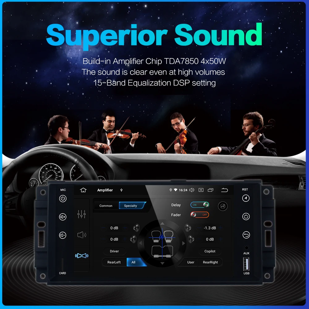 Dasaita " Android 9,0 Автомобильный gps стерео радио для Jeep Wrangler Chrysler Dodge Commander Компас Патриот Grand Cherokee Liberty