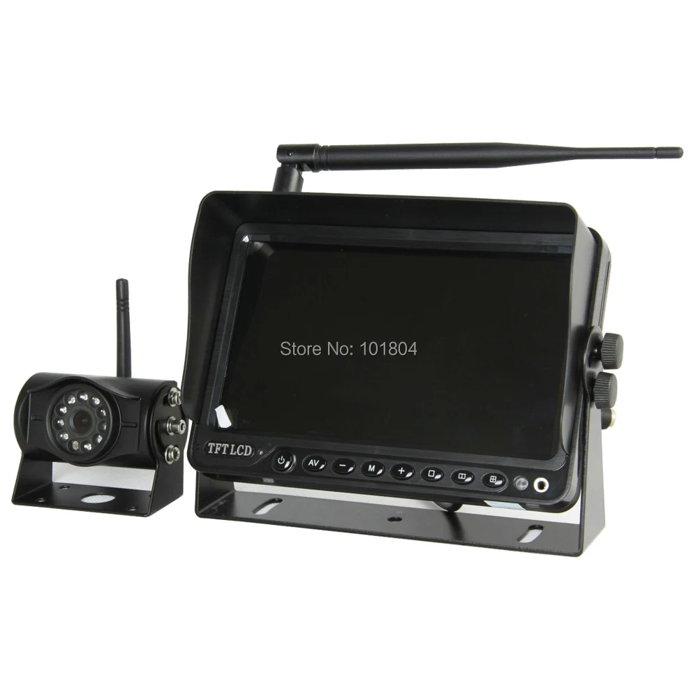 Водонепроницаемая 12В ~ 24В DC Беспроводная камера автомобиля и монитор для