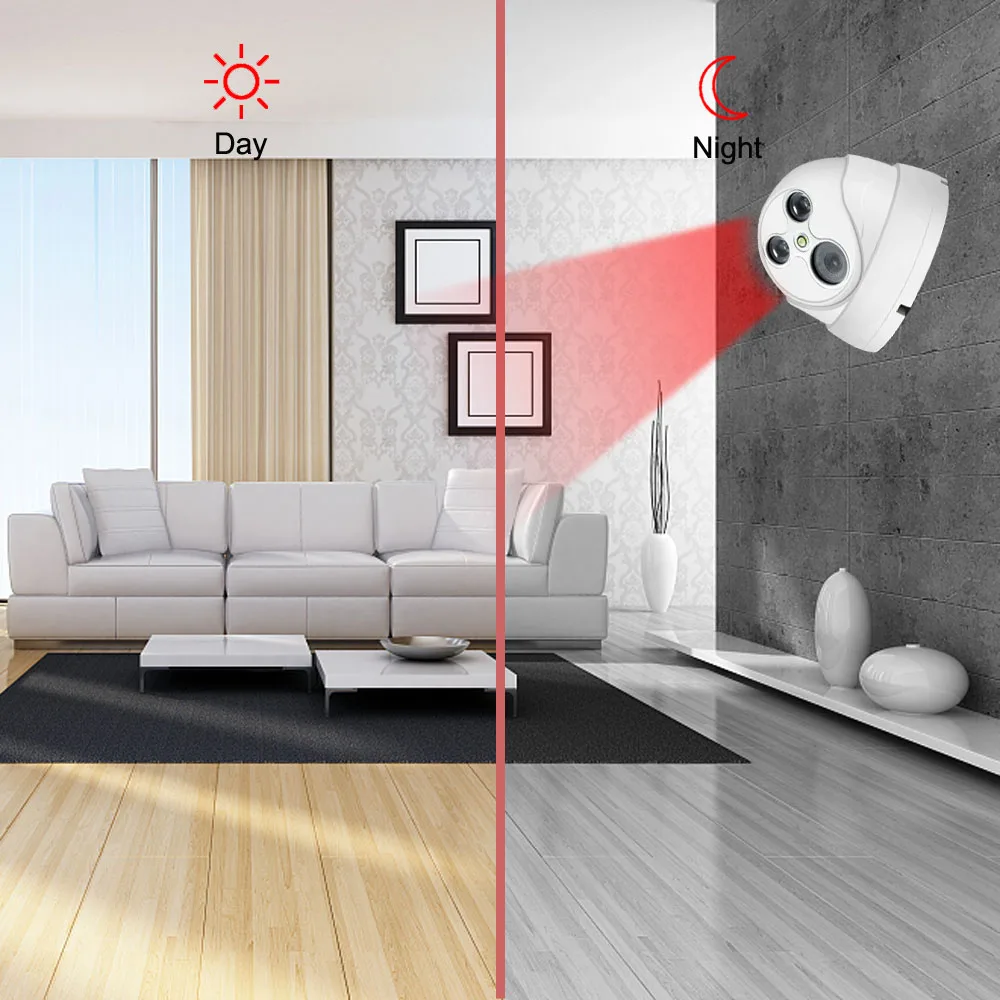 Купольная IP-камера ночного видения FHD 1080P Wi-Fi для помещений беспроводная камера