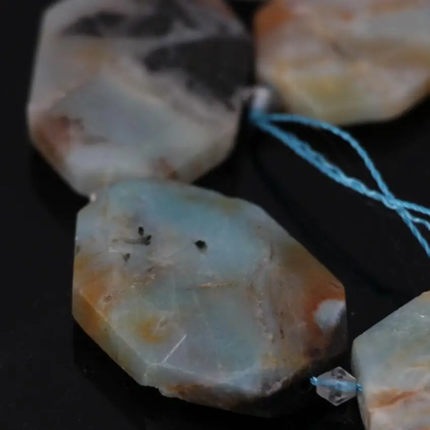 Натуральный Амазонит граненая плита режущий большие размеры 15 5 дюймов|pendant