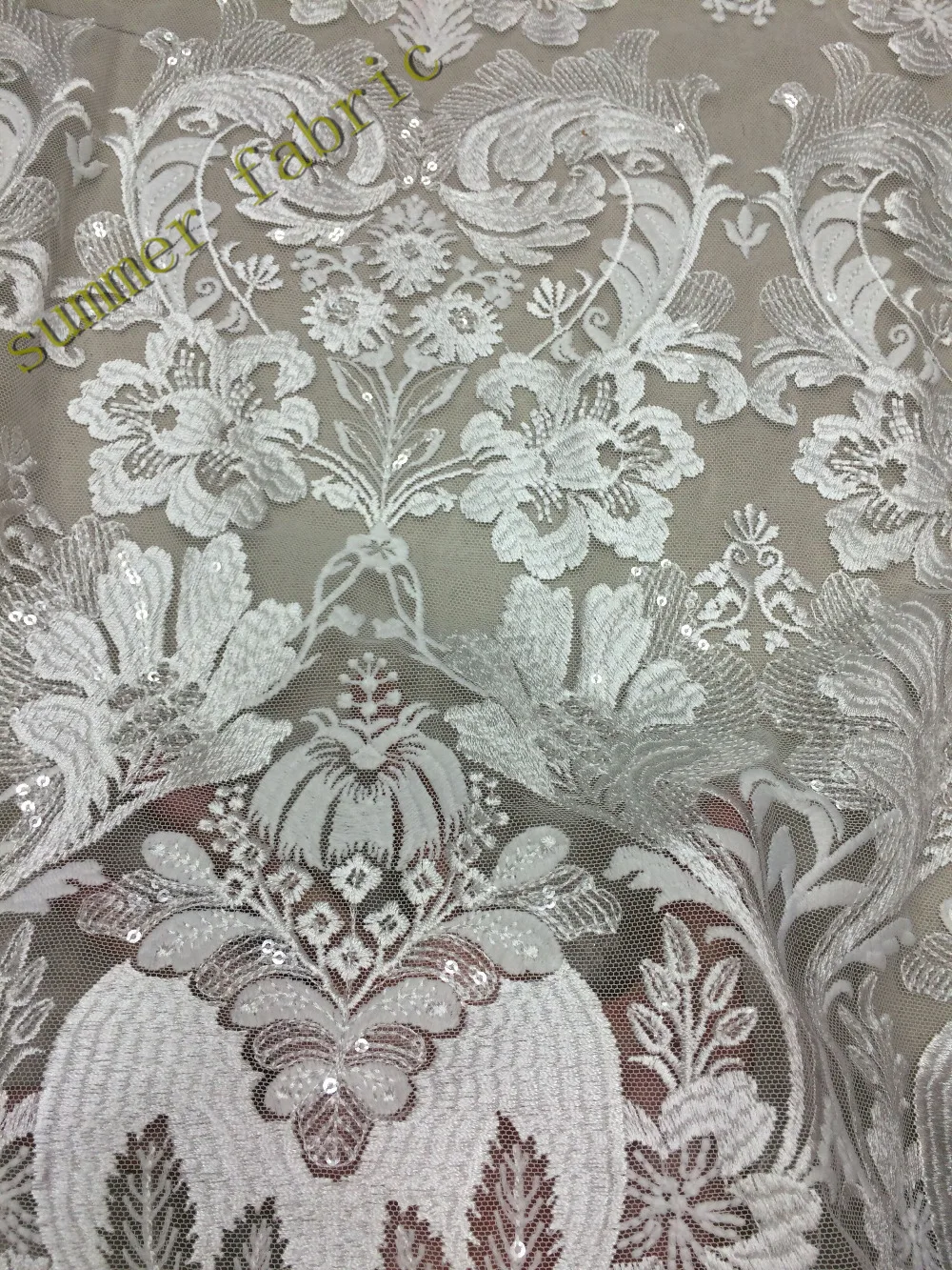 Высококачественные белые Африканский шнур кружева с блестками S833 Вышивка дизайн