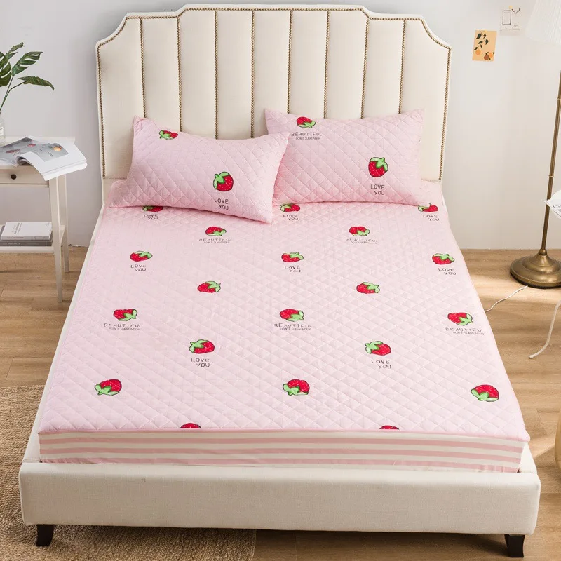 100% Cotton 1pc Bedspread &amp 2pcs Pillowcases set Quilted Bedspreads Ruffles Bed Luxury Cartoon Cover Home Decor Textile | Дом и сад