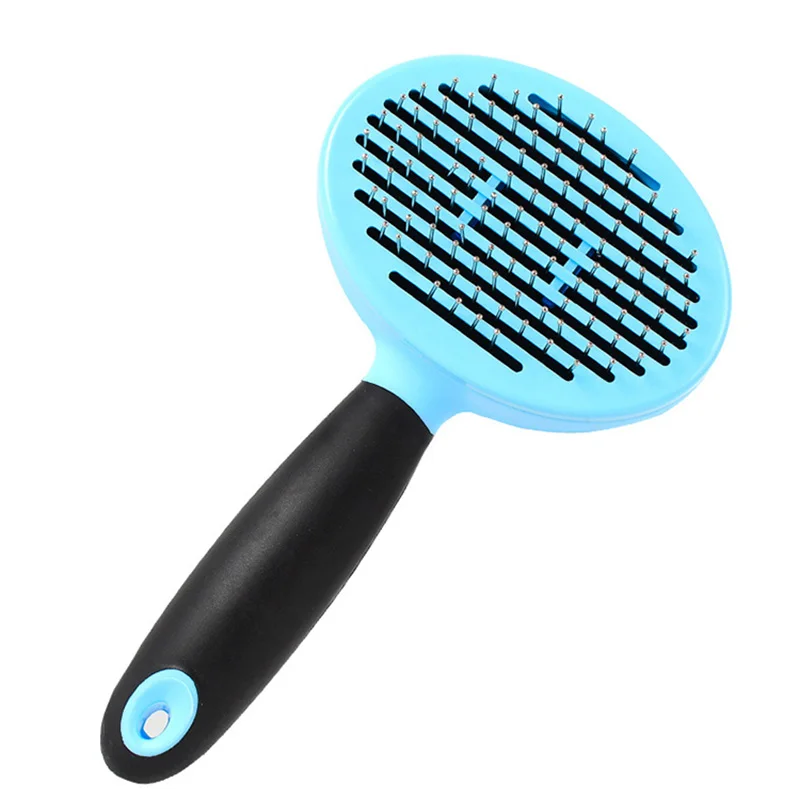 Blue Безопасность с круглой головкой гребень для кошек собак маленьких и больших собак расческа Уход за лошадьми принадлежности для удаления волос щетка для кошек, собак, щенков, аксессуары для домашних животных - Цвет: Blue