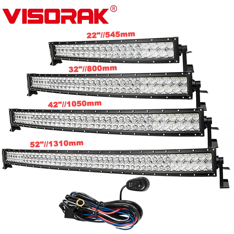 VISORAK 5D изогнутый 12 В 24 в светодиодный световой бар для внедорожника 4WD 4x4 SUV ATV грузовик светодиодный Светодиодный рабочий свет бар
