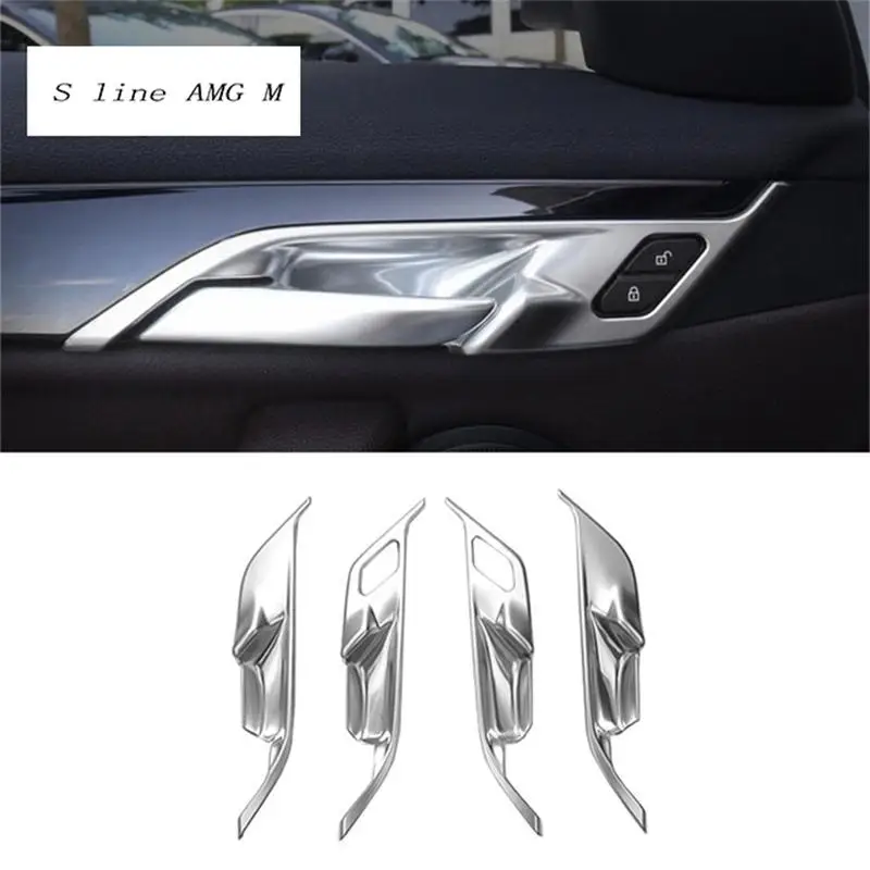 

Car styling Car Interior Door Handle Cover Trim Door Bowl Stickers decorative For BMW X1 F48 2016-2018 auto Accessories