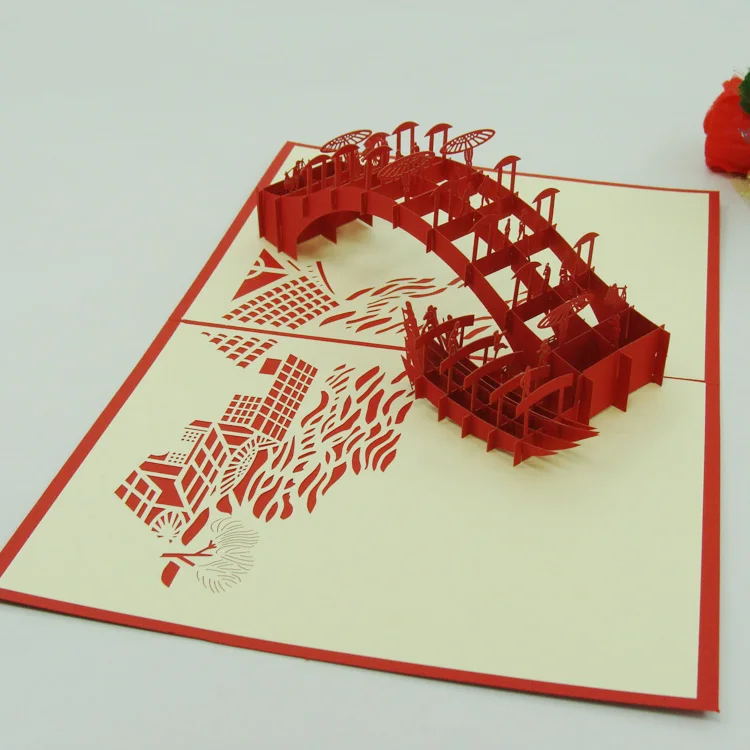 Уникальные 3D бумажные сценические открытки складные типа ручной работы ажурные