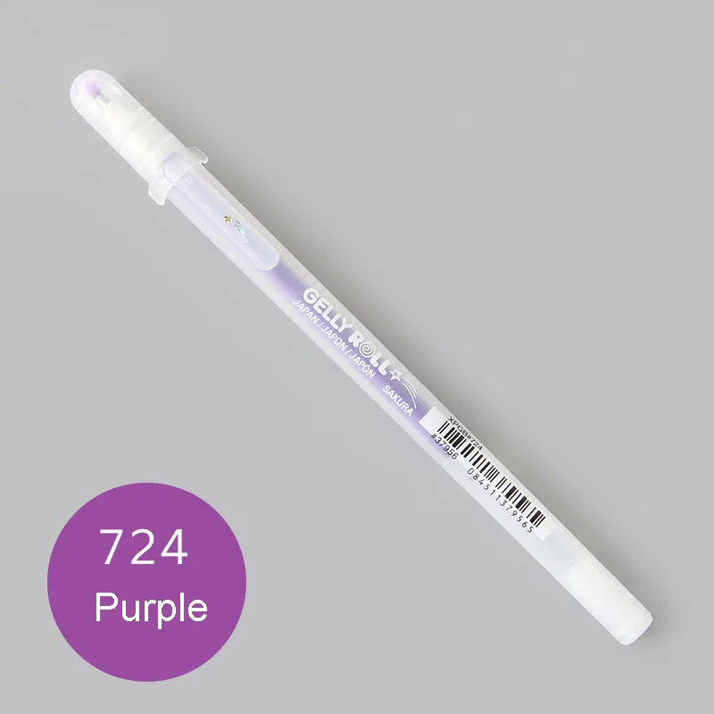 724 Purple Художественный маркер Sakura Gelly в рулоне Звездная Пыль Galaxy блестящая цветная гелевая чернильная ручка смелый сверкающий 0,5 мм для bullet journal Drawstring school - Цвет: 724 Purple