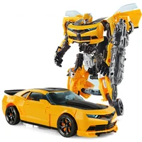 2018 deformation bumble bee transform car model to robot toys boys education diy toys gift