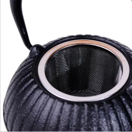 Ancient Chinese style pumpkin shape cast iron kettle uncoated teapot 0.55L Teapot Set Kettle Drinkware Stainless Steel Strainer | Дом и сад