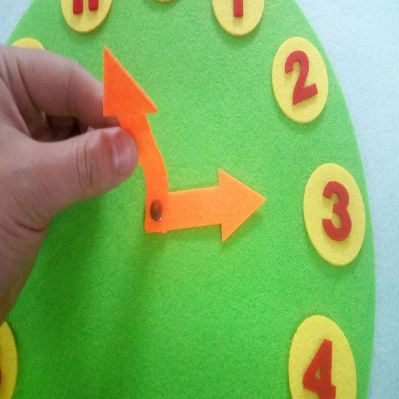 ZY Cartoon Kids Early Learning Moveable Clock &amp Weather Forecast Nonwoven DIY Felt Fabric Handmade Sewing |
