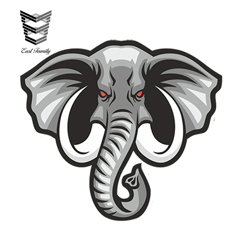 EARLFAMILY 13 см x 12 Автомобильная наклейка мультяшный слон виниловая для ноутбука