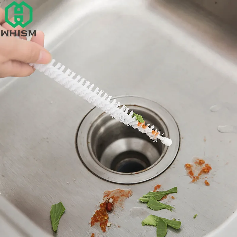WHISM Нейлоновая Щетка для кухонной раковины, фильтр, фильтр для водопроводной трубы, канализационная щетка для волос, средство для удаления засорения, очиститель для ванной комнаты