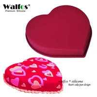 walfos food grade love heart shaped silicone cake mold cake pan non stick baking mousse pan mould dessert decoration tools