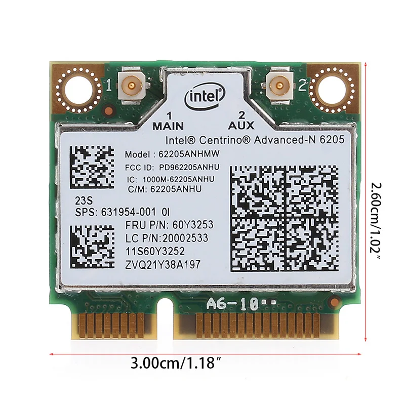Intel 6205 Двухдиапазонная 300M беспроводная Wifi Мини карта PCI-E Wlan для hp 8470W 8570W