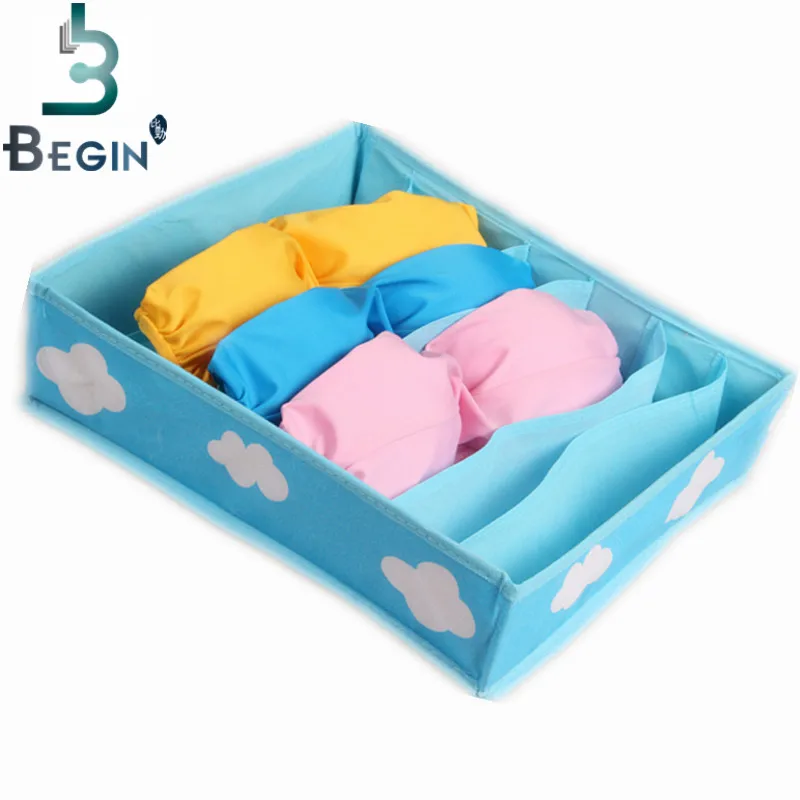 Синяя модная удобная складная коробка для хранения с различными сетчатыми