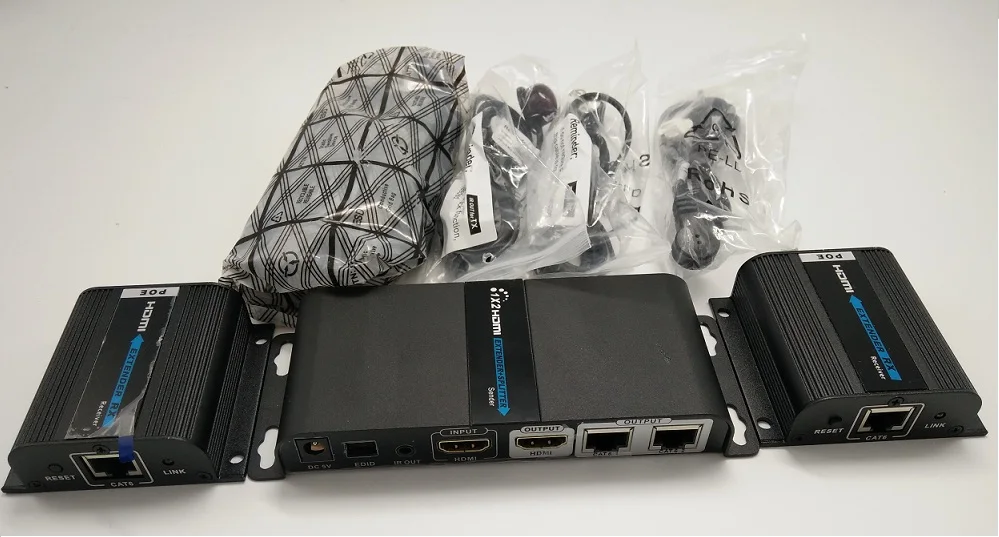 LENKENG LKV712Pro 1920*1080 HDMI удлинитель 1 передатчик 2 приемника до 40 м по RJ45 CAT6/6A/7 поддержка EDID с ИК-функцией