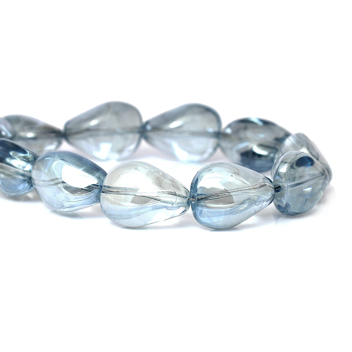 DoreenBeads стеклянные бусины россыпью каплевидные стальные серые прозрачные около 18