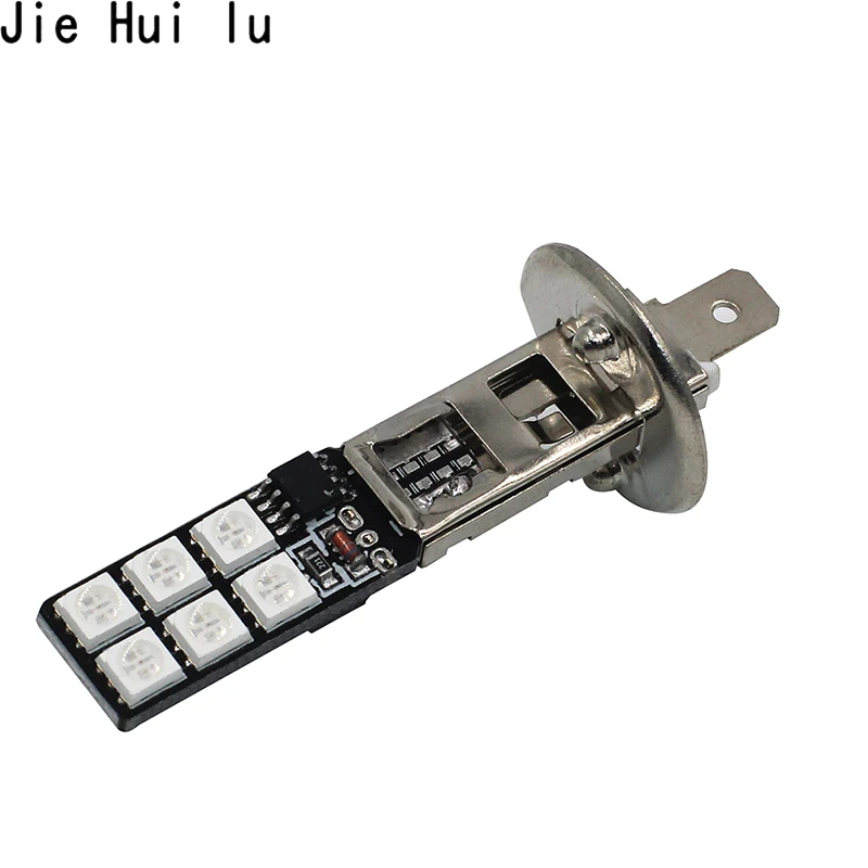 2 шт. H1 H3 RGB беспроводной 5050 12 SMD стробоскоп светодиодные украшения ДХО