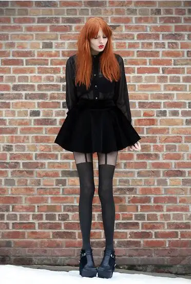 Женские жаккардовые чулки в сеточку черные колготки обтягивающие 1 шт. dww27|stockings