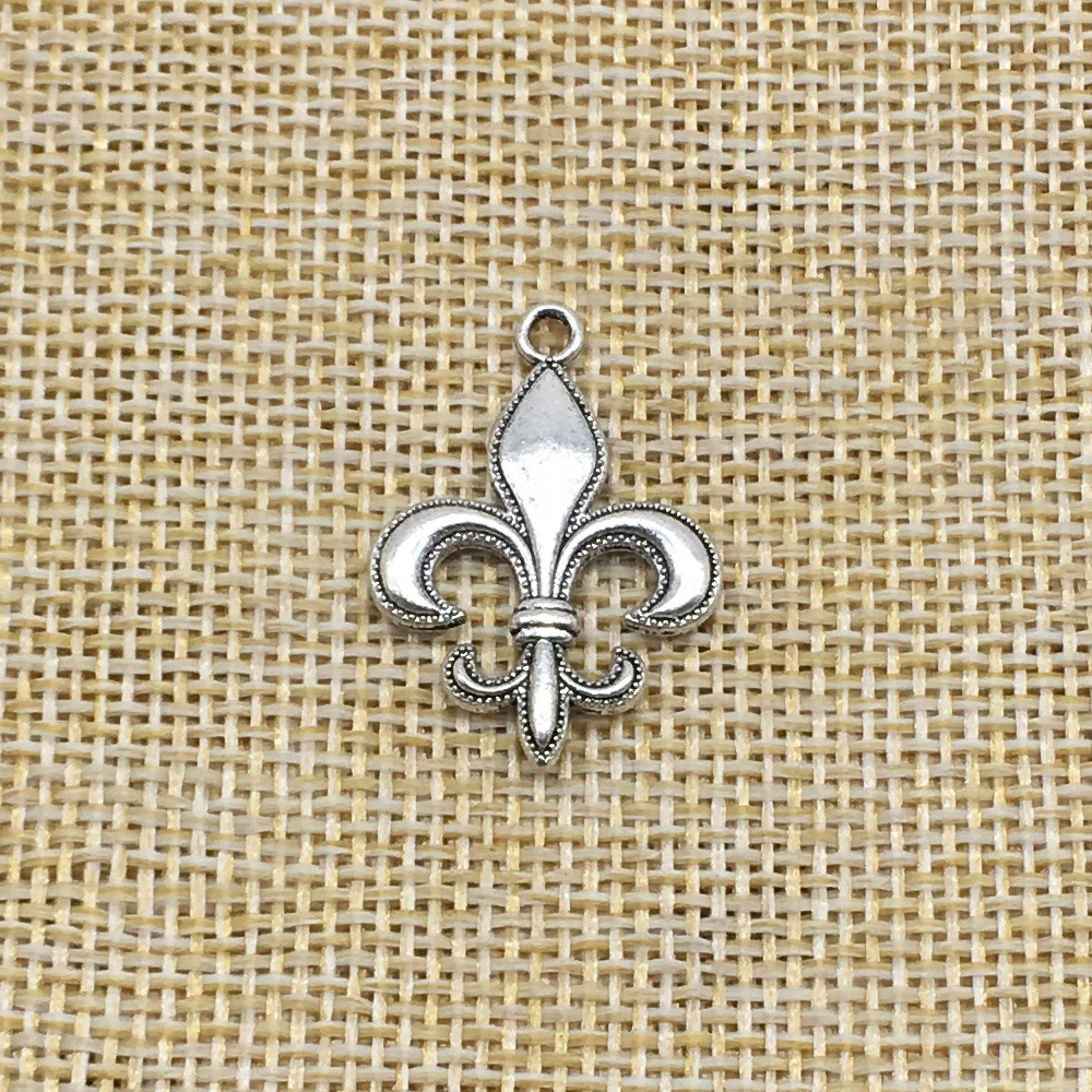 20 шт якорь лилии Подвески античный серебряный цвет DIY для изготовления украшений