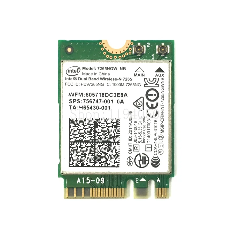 Новинка для двухдиапазонного беспроводного ПК Intel N 7265 7265NGW 802.11N 2x2 WiFi 300 Мбит/с NGFF M.2