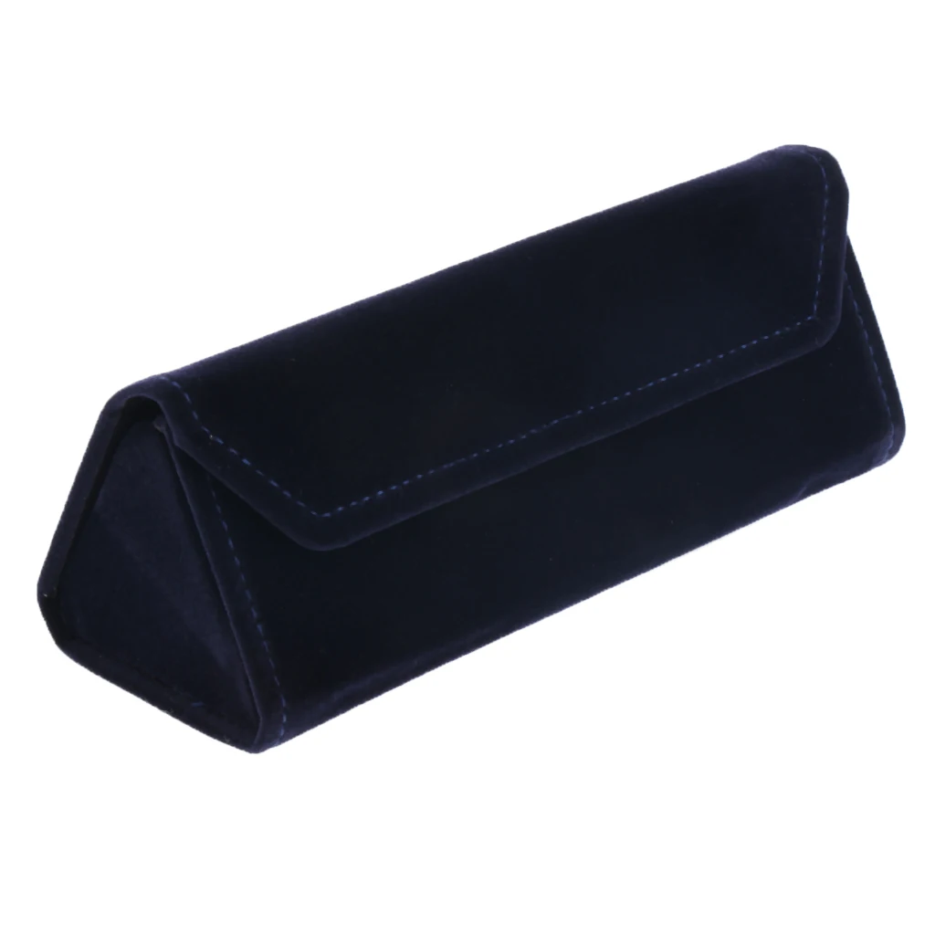 Blue 15.8cm Folding Eyeglasses Hard Case Women Men Travel Glasses Box Suede Sunglasses Case Multicolor Spectacle Cases - Цвет: Blue 15.8cm