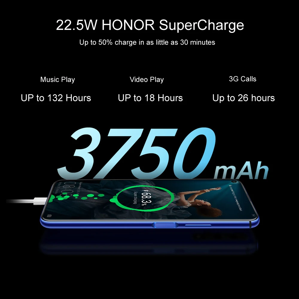 Honor 20 смартфон 48MP камера Google Play установлен huawei Kirin 980 Мобильный телефон 6 26 дюймов