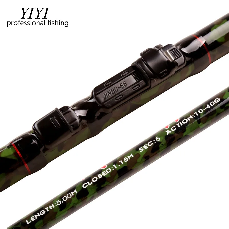 YIYI 30 rod 99% Carbon Fiber Telescopic carp Fishing Rod 4 5 6m 115cm 10-40g Sea Rods Spinning bolo | Спорт и развлечения
