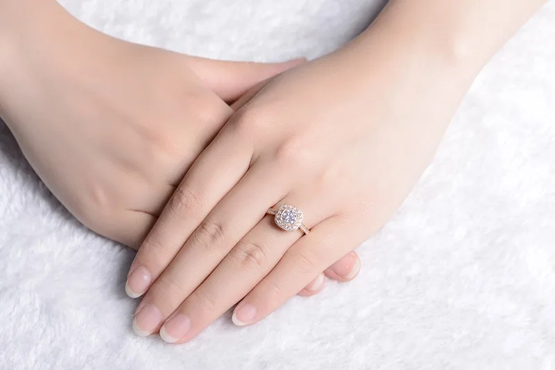 Реальный ZOCAI 0,8 Ct центр Diamond 0,44 Ct боковой бриллиант обручальное женское кольцо с покрытием из розового золота 18 К W02780