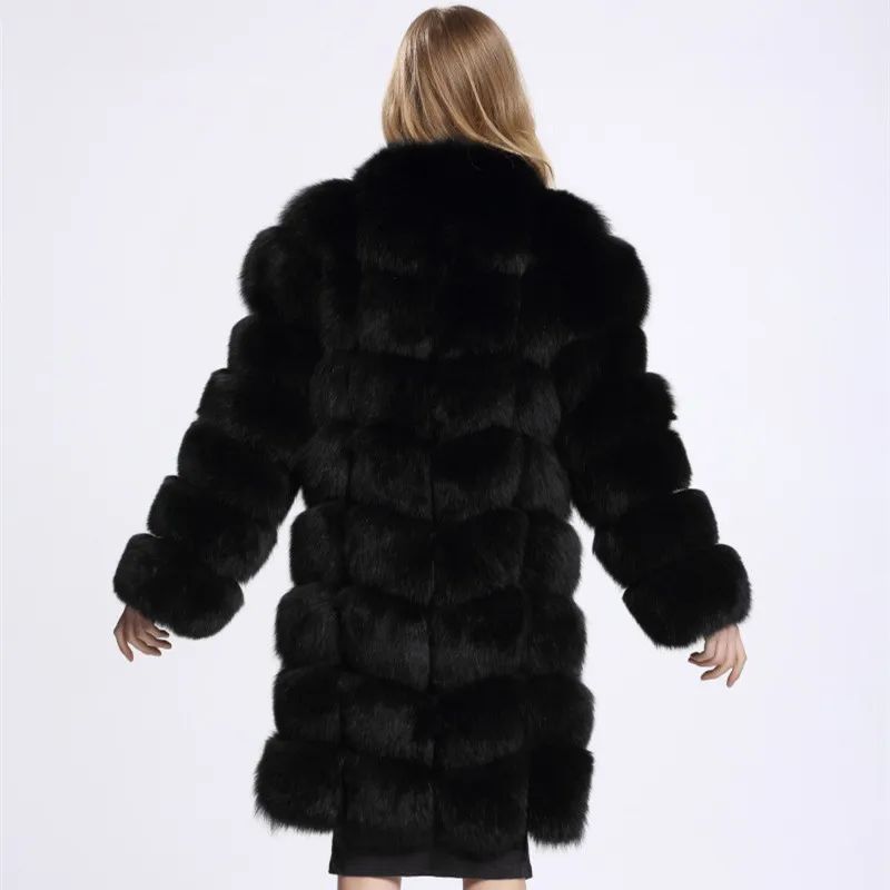 Зимнее толстое теплое Женское пальто из искусственного меха повседневное - Фото №1