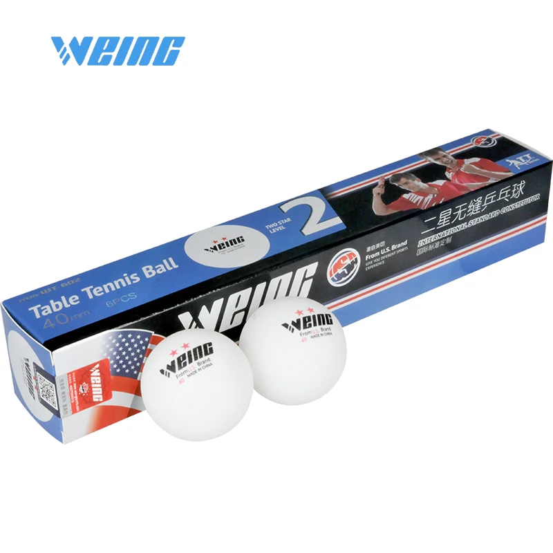 Quality 1 Box 6 WEING WT602 40mm Two-Star Seamless Table Tennis Orange Yellow White Professional Fitness Training | Спорт и