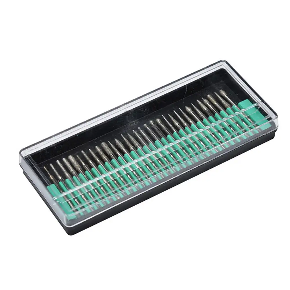 30 шт. набор алмазных шлифовальных игл сверла аксессуары для наконечников